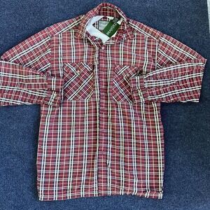 Expeditions Shirt Mens Medium Red Plaid Lined Snap Front Western Casual